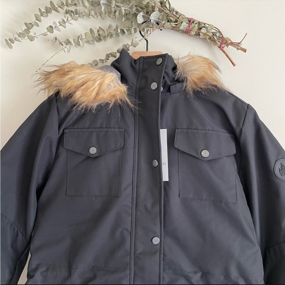 NWT Nordstrom’s RAINFOREST Oxford Nylon Fur Trim Lined Thermoluxe Anorak Coat M - Picture 5 of 15